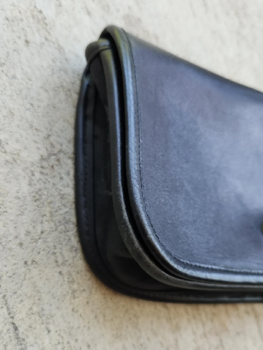 Coach Black Leather Clutch with Gold Turnlock DINKY BAG released in 1974